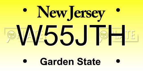 W55JTH New Jersey License Plate