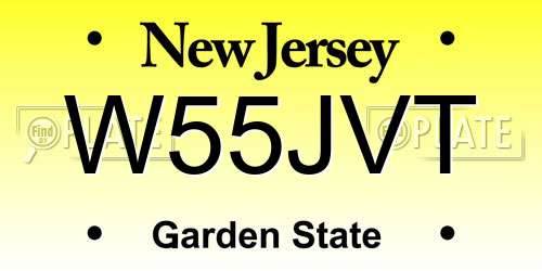 W55JVT New Jersey License Plate