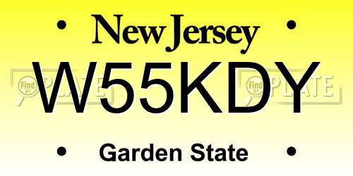 W55KDY New Jersey License Plate