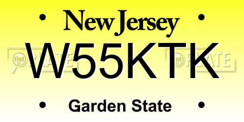 W55KTK New Jersey License Plate