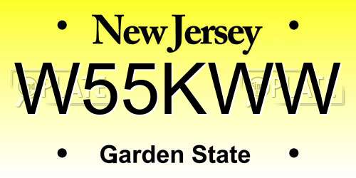 W55KWW New Jersey License Plate
