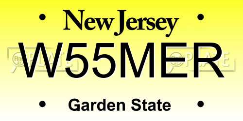 W55MER New Jersey License Plate