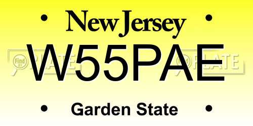 W55PAE New Jersey License Plate