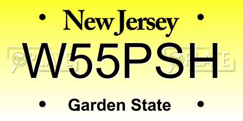W55PSH New Jersey License Plate