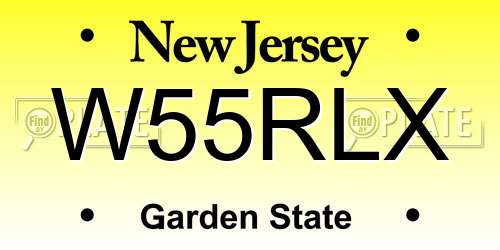 W55RLX New Jersey License Plate