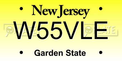 W55VLE New Jersey License Plate