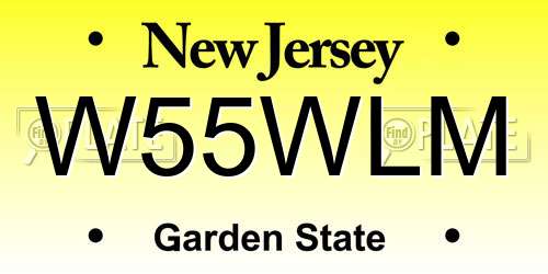 W55WLM New Jersey License Plate