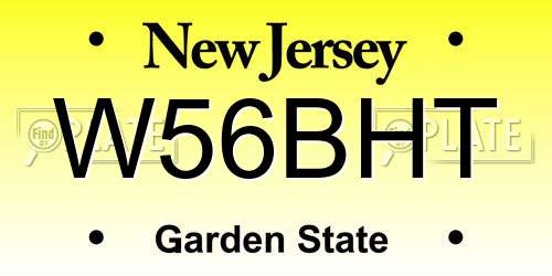 W56BHT New Jersey License Plate