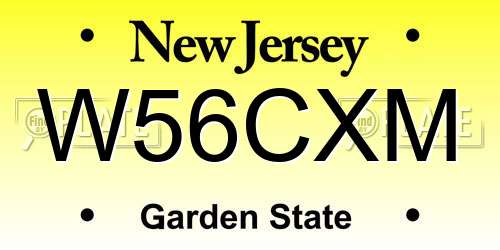 W56CXM New Jersey License Plate