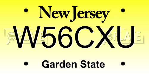 W56CXU New Jersey License Plate