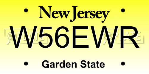 W56EWR New Jersey License Plate