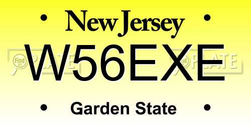 W56EXE New Jersey License Plate