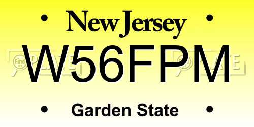 W56FPM New Jersey License Plate