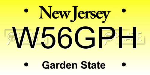 W56GPH New Jersey License Plate