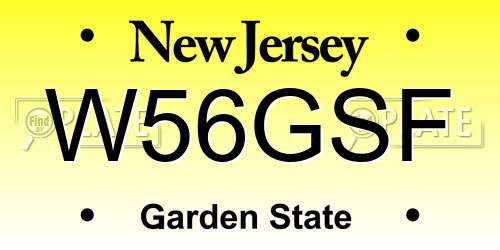 W56GSF New Jersey License Plate