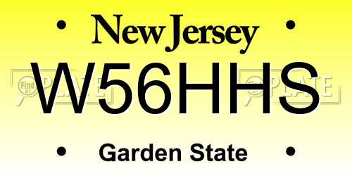 W56HHS New Jersey License Plate