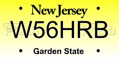 W56HRB New Jersey License Plate