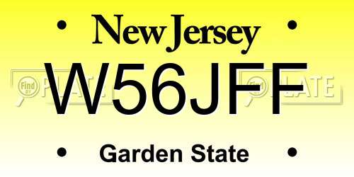 W56JFF New Jersey License Plate