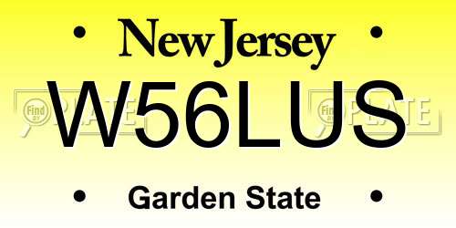 W56LUS New Jersey License Plate