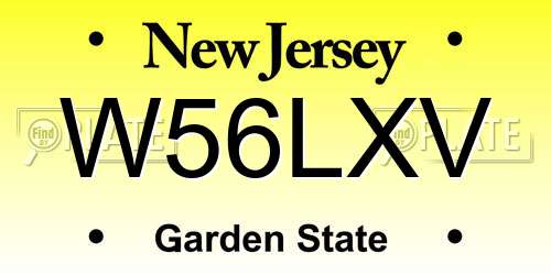 W56LXV New Jersey License Plate