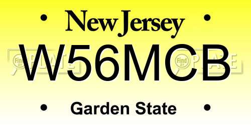 W56MCB New Jersey License Plate
