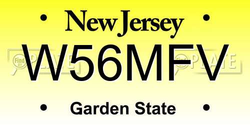 W56MFV New Jersey License Plate