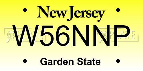 W56NNP New Jersey License Plate