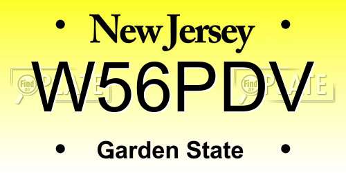 W56PDV New Jersey License Plate