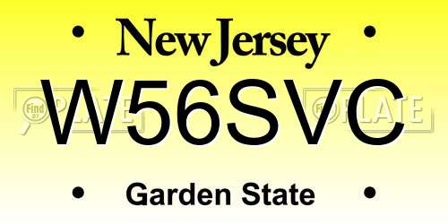 W56SVC New Jersey License Plate