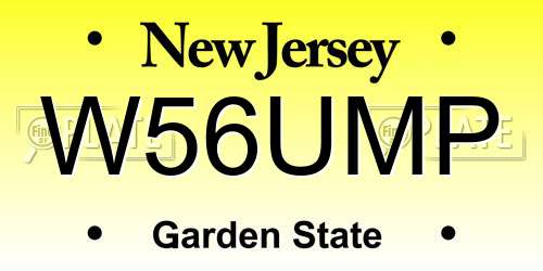 W56UMP New Jersey License Plate