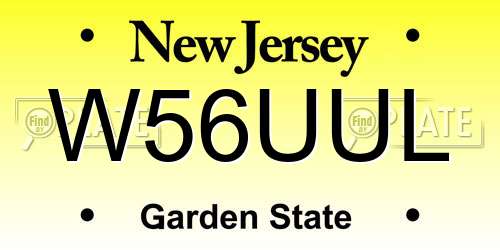 W56UUL New Jersey License Plate