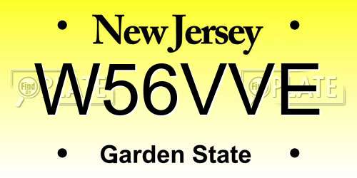 W56VVE New Jersey License Plate
