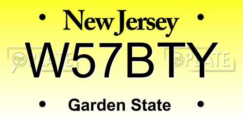 W57BTY New Jersey License Plate