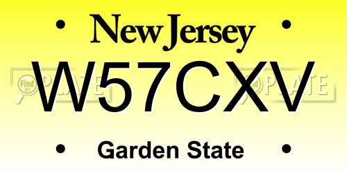 W57CXV New Jersey License Plate