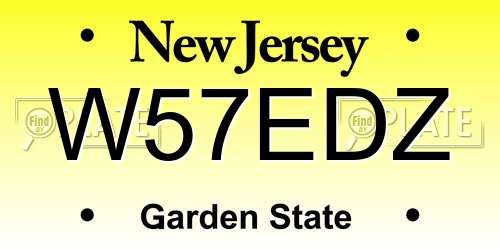 W57EDZ New Jersey License Plate