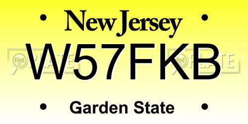 W57FKB New Jersey License Plate
