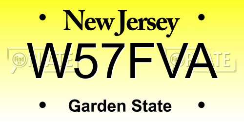 W57FVA New Jersey License Plate
