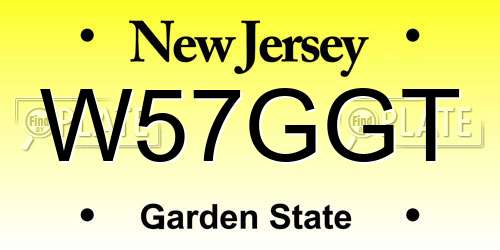 W57GGT New Jersey License Plate