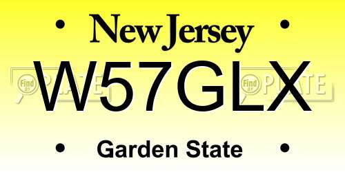 W57GLX New Jersey License Plate