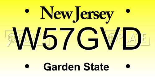 W57GVD New Jersey License Plate