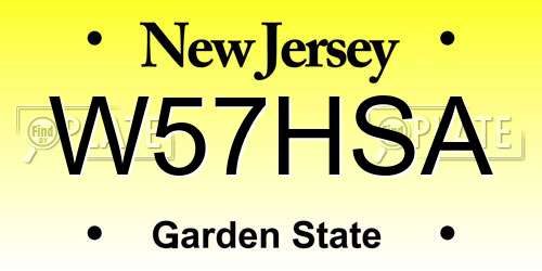 W57HSA New Jersey License Plate