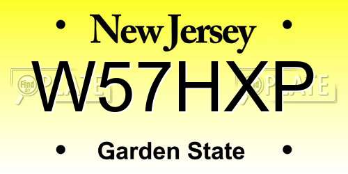 W57HXP New Jersey License Plate