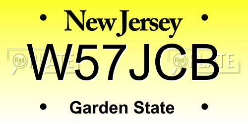 W57JCB New Jersey License Plate