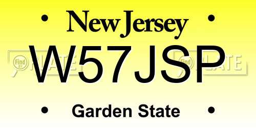 W57JSP New Jersey License Plate
