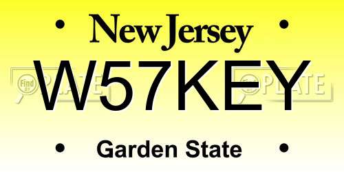 W57KEY New Jersey License Plate