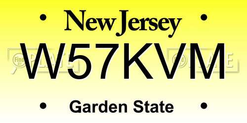 W57KVM New Jersey License Plate