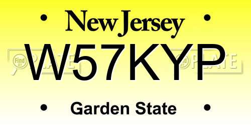 W57KYP New Jersey License Plate