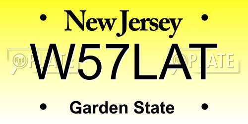 W57LAT New Jersey License Plate