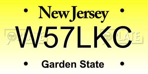 W57LKC New Jersey License Plate