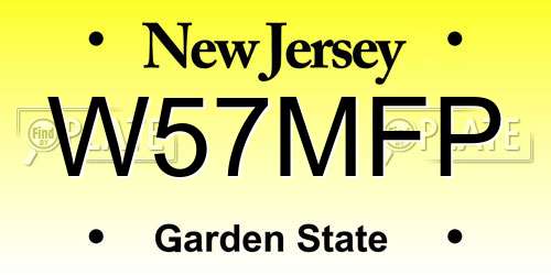 W57MFP New Jersey License Plate